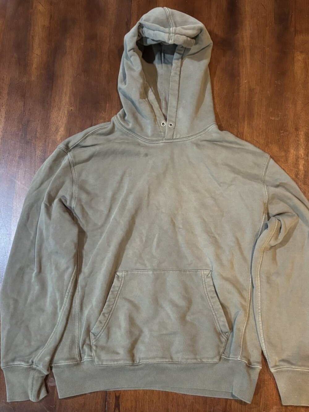 J.Crew Olive Green Pullover Hoodie Men's Size M Cotton Fleece Preppy